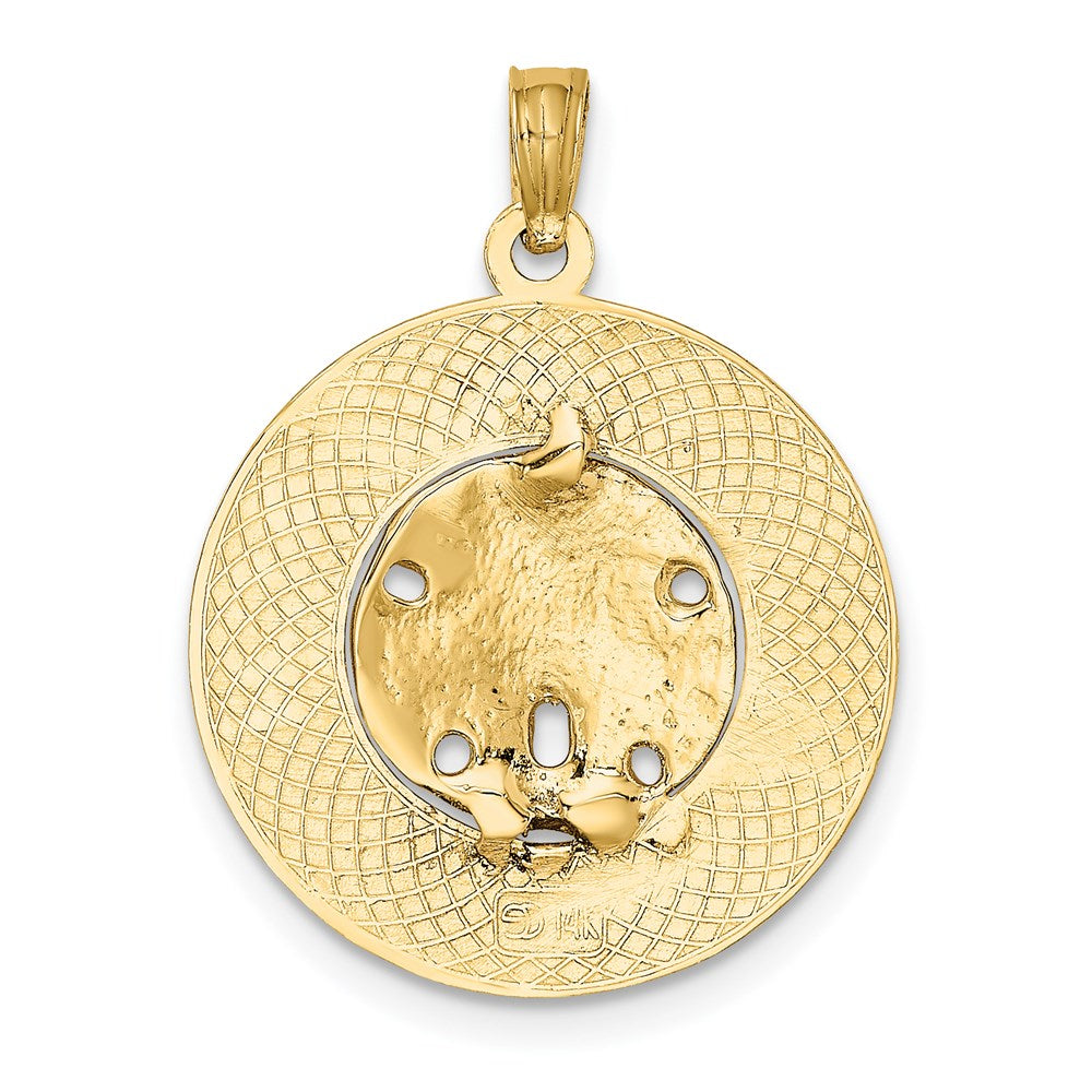 14K Gelbgold MYRTLE BEACH Charm mit Sanddollar-Kreis