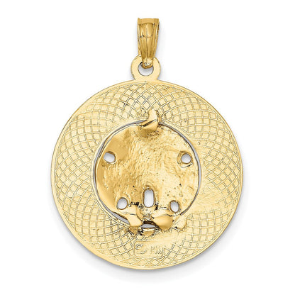 14K Gelbgold MYRTLE BEACH Charm mit Sanddollar-Kreis