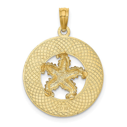 14K Gelbgold MYRTLE BEACH Charm mit Seestern-Kreis