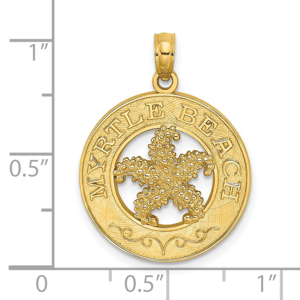 14K Gelbgold MYRTLE BEACH Charm mit Seestern-Kreis