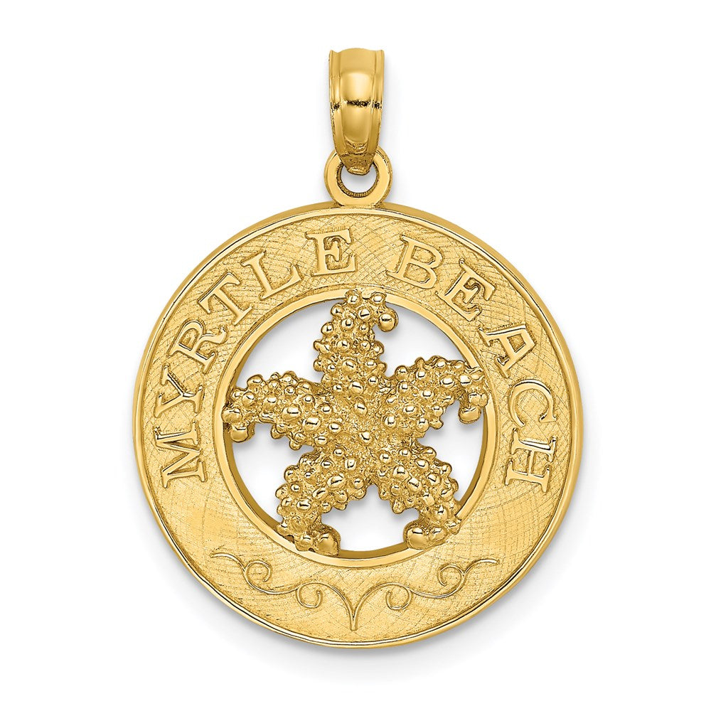 14K Gelbgold MYRTLE BEACH Charm mit Seestern-Kreis