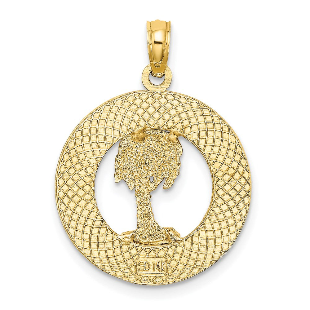 14K Gelbgold HILTON HEAD SC Palmen-Charm