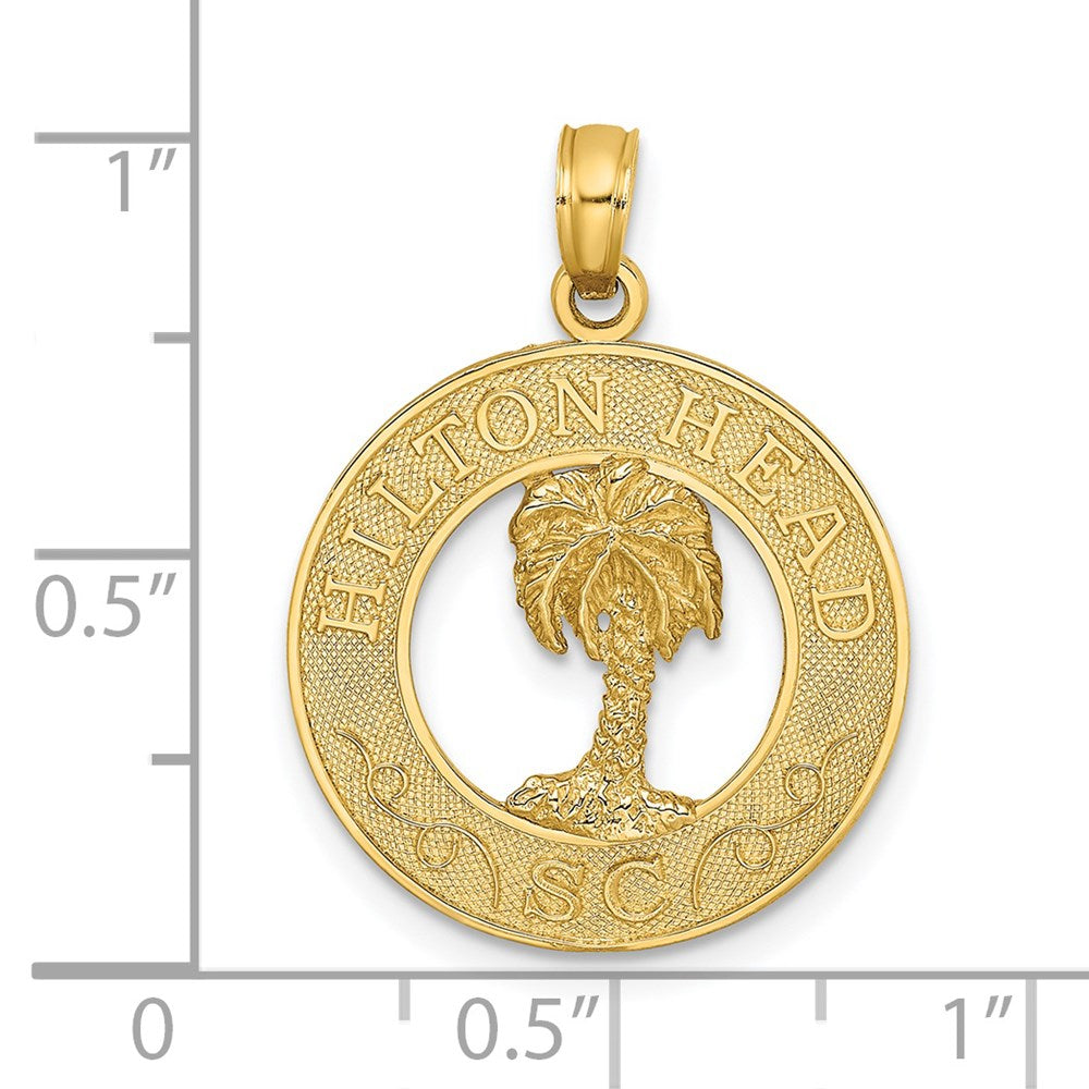 14K Gelbgold HILTON HEAD SC Palmen-Charm