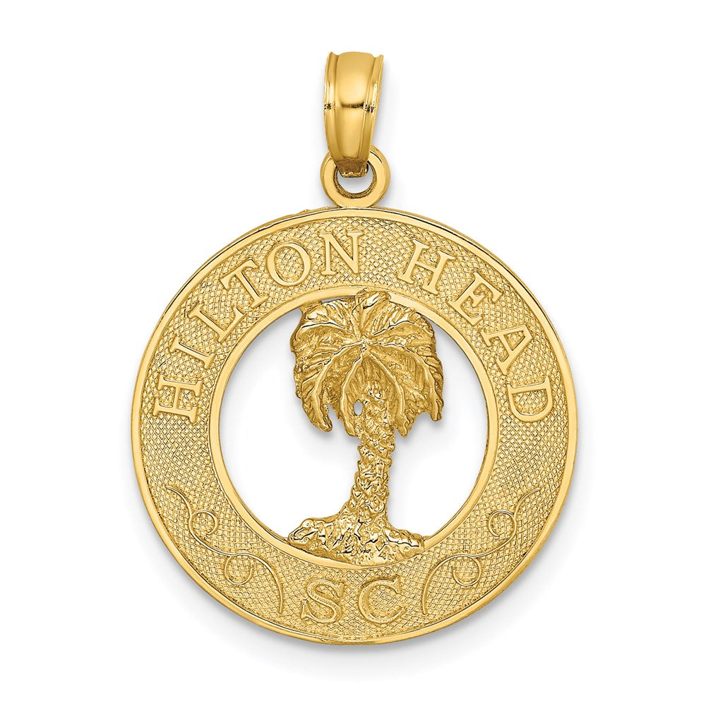 14K Gelbgold HILTON HEAD SC Palmen-Charm
