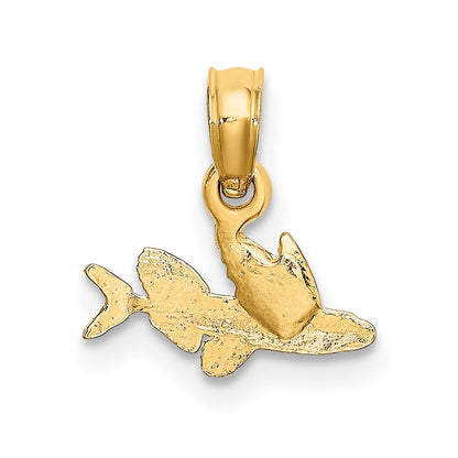 14K Gelbgold Mini Flying Fisch Charm