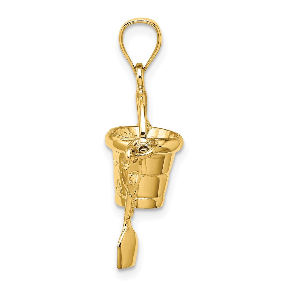 14K Gelbgold 3D "NAGS HEAD" Eimer-Charm mit Schaufel