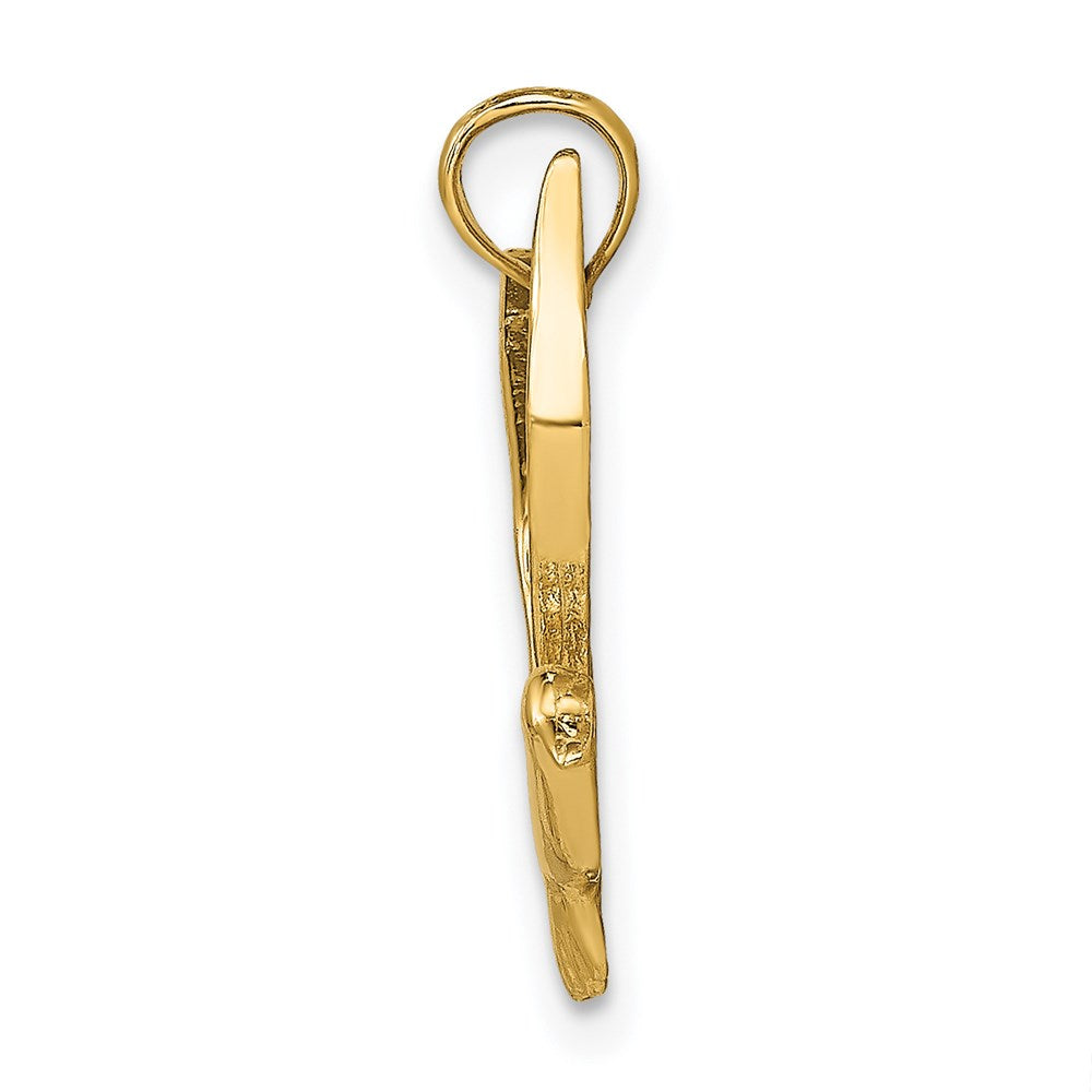 14K Gelbgold Polierter Fliegender Möwen-Charm