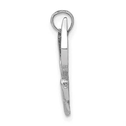 14K Weißgold Polierter Fliegende-Möwe-Charm