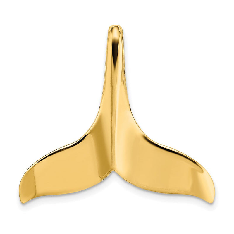 14K Gelbgold 3-D Polierter Wal-Flossen-Charm mit verstecktem Bügel