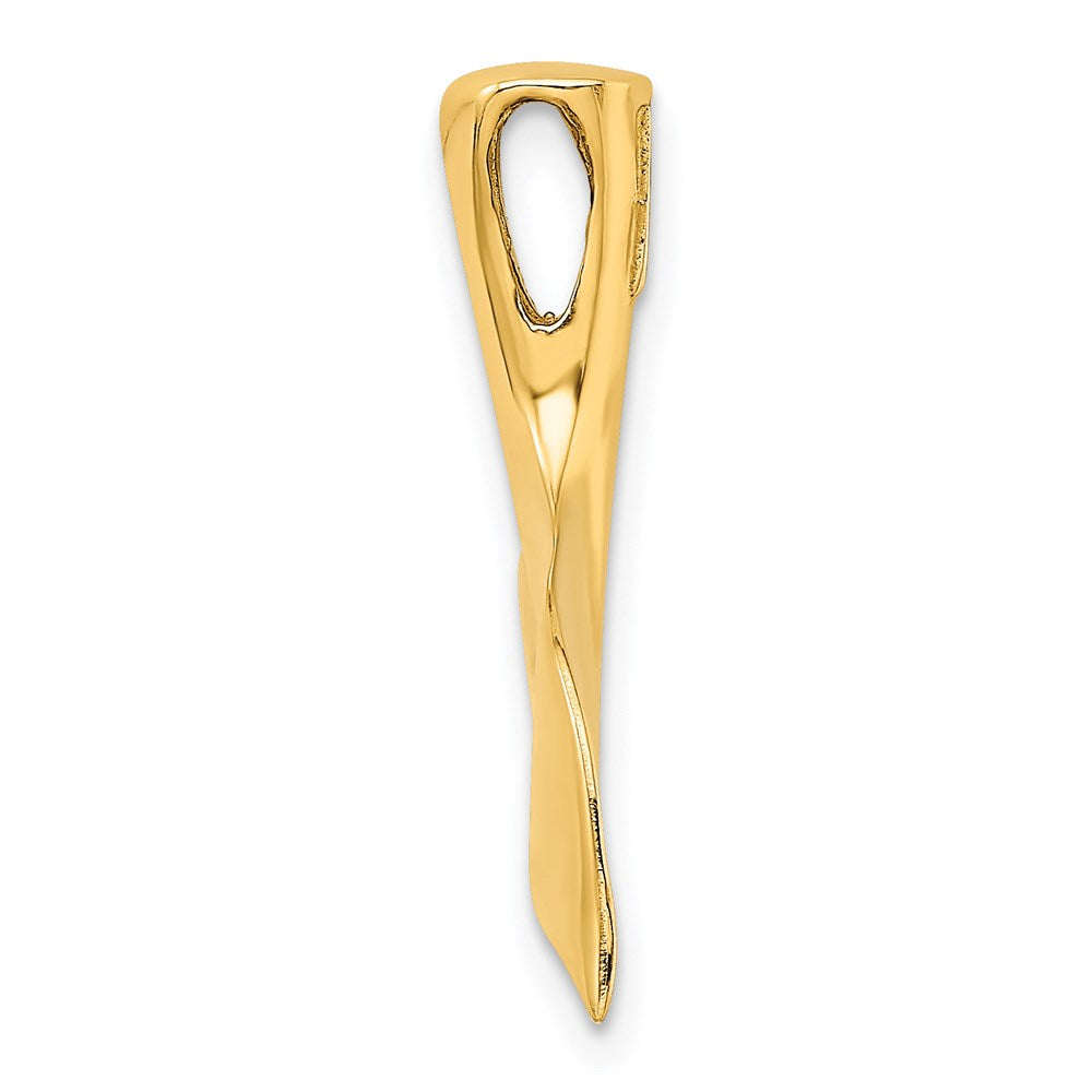 14K Gelbgold 3-D Polierter Walflossen-Charm
