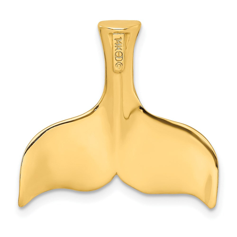 14K Gelbgold 3-D Polierter Walflossen-Charm