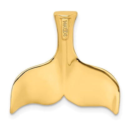 14K Gelbgold 3-D Polierter Walflossen-Charm