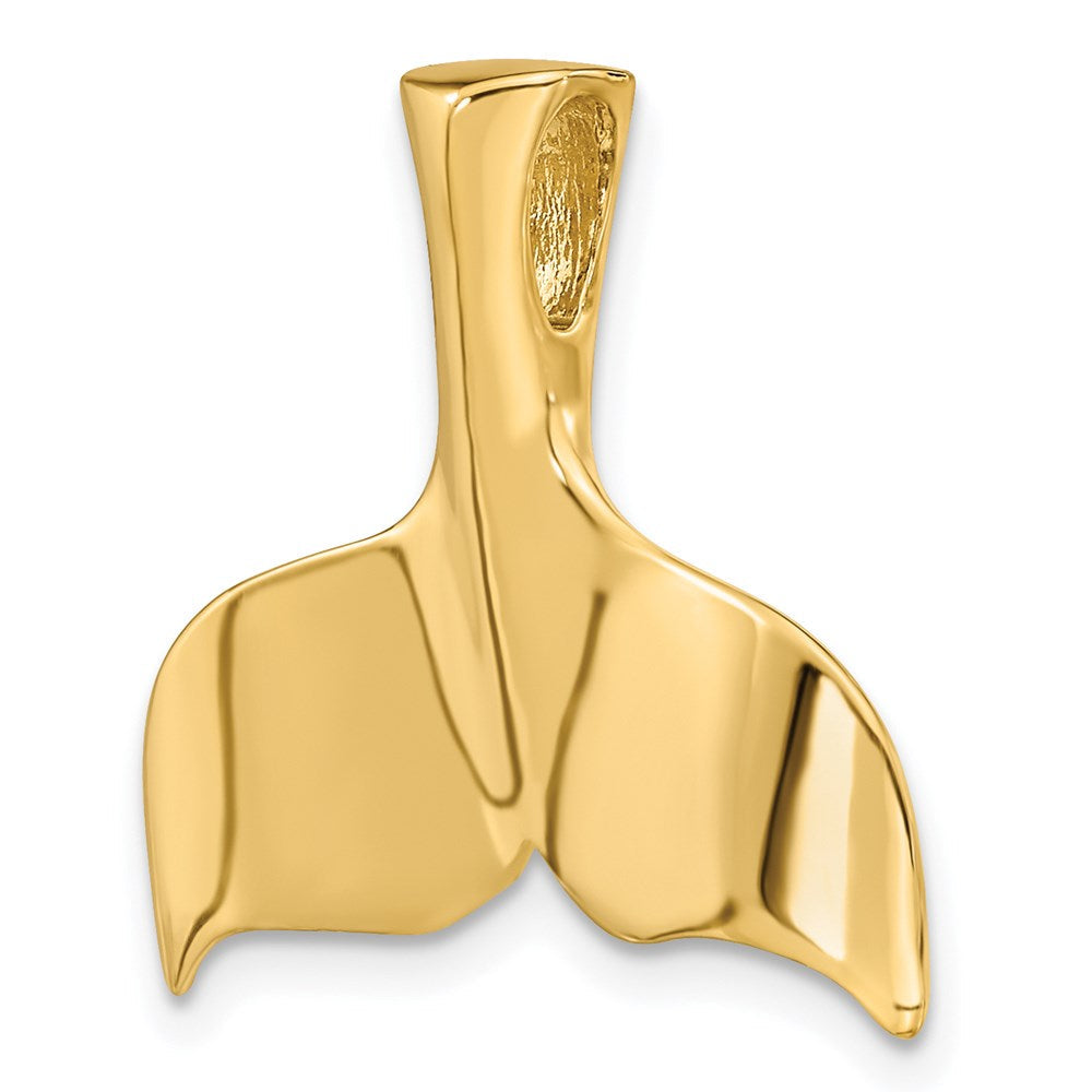 14K Gelbgold 3-D Polierter Walflossen-Charm