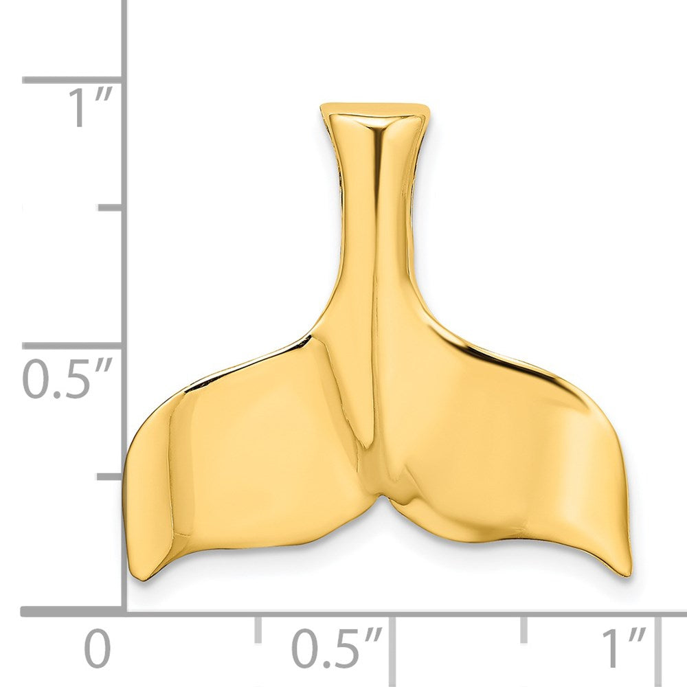 14K Gelbgold 3-D Polierter Walflossen-Charm