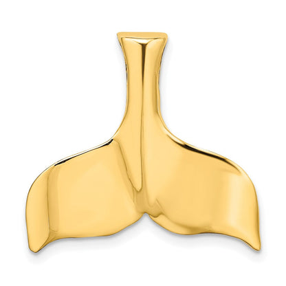 14K Gelbgold 3-D Polierter Walflossen-Charm