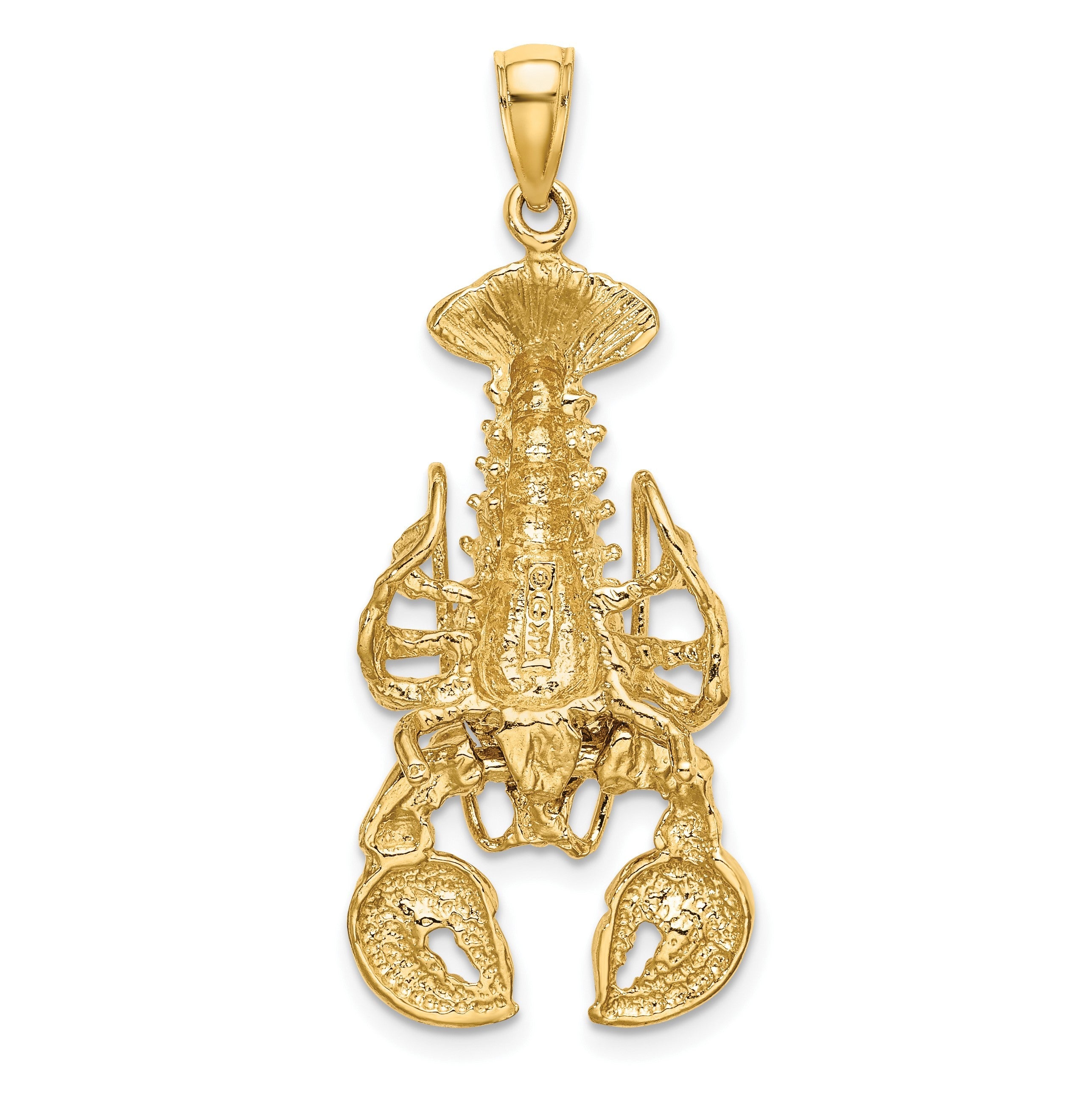 14K Gelbgold Beweglicher Hummer-Charm