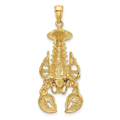 14K Gelbgold Beweglicher Hummer-Charm