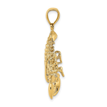 14K Gelbgold Charm mit beweglichem Hummer