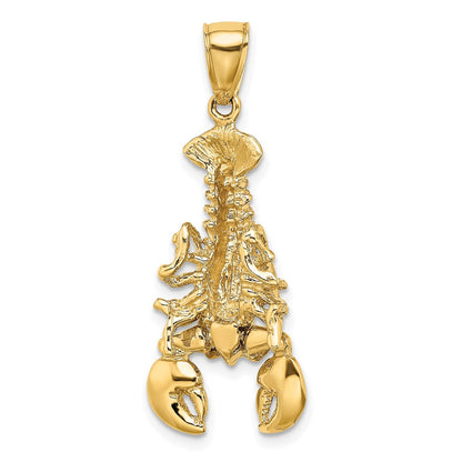14K Gelbgold Charm mit beweglichem Hummer
