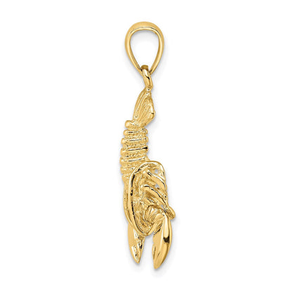 14K Gelbgold beweglicher Hummer-Charm