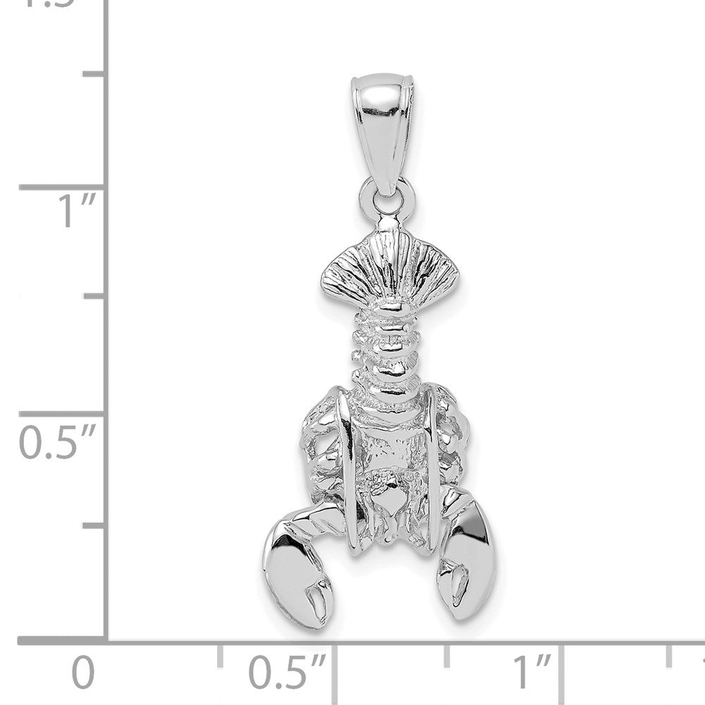 14K Weißgold Beweglicher Hummer-Charm