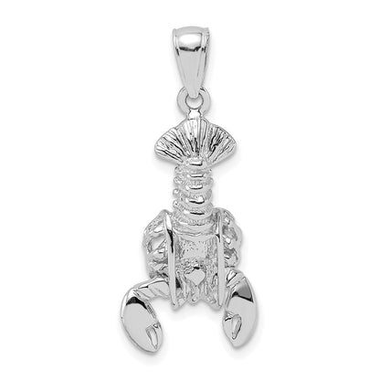 14K Weißgold Beweglicher Hummer-Charm