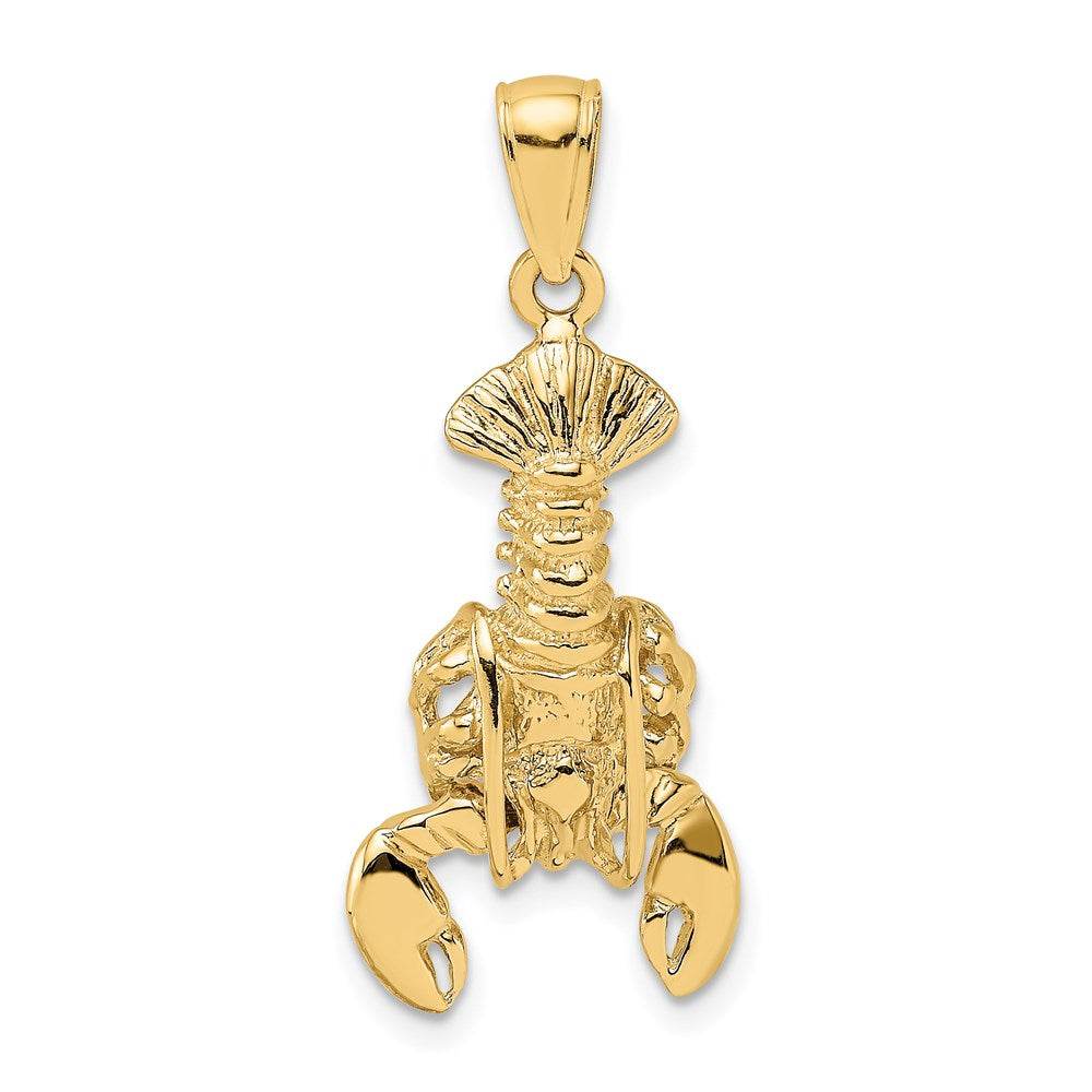 14K Gelbgold beweglicher Hummer-Charm