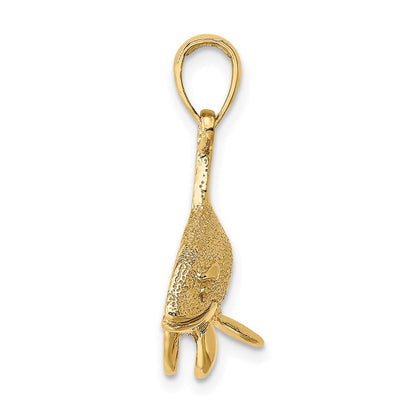 14K Gelbgold 2-D strukturierter Killerwal-Charm