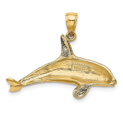 14K Gelbgold 2-D strukturierter Killerwal-Charm