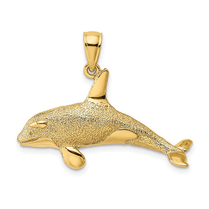 14K Gelbgold 2-D strukturierter Killerwal-Charm
