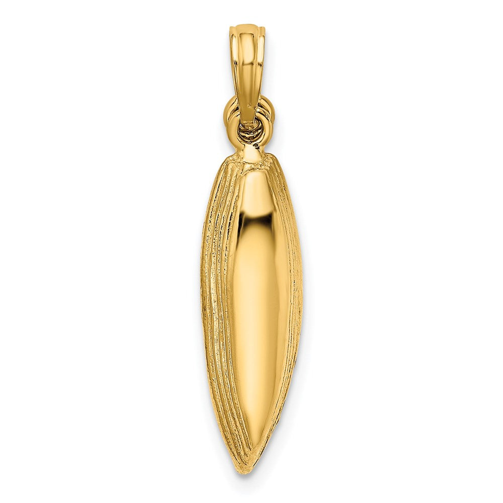 14K Gelbgold 3-D-Boot-Charm mit baumelnden Rudern