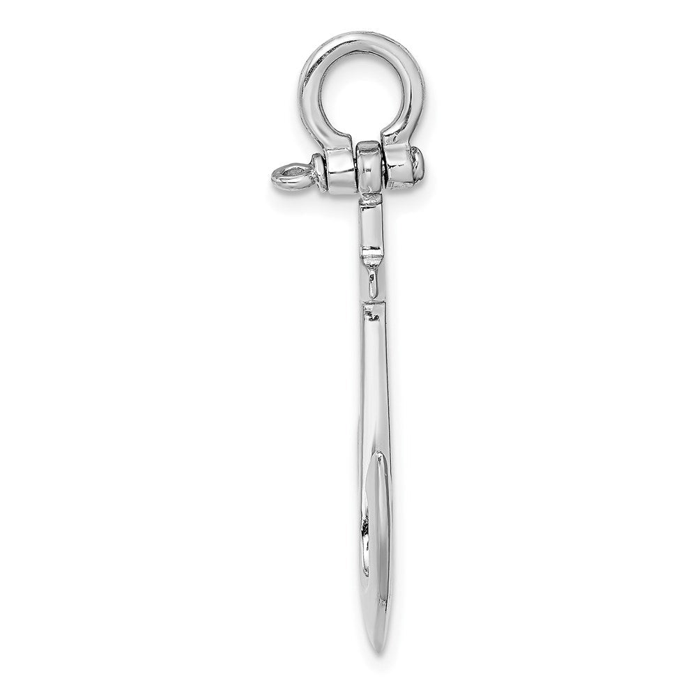 14K Weißgold Polierter 3-D Anker-Charm