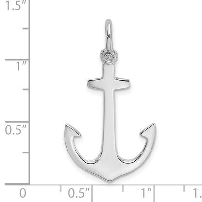 14K Weißgold Polierter 3-D Anker-Charm