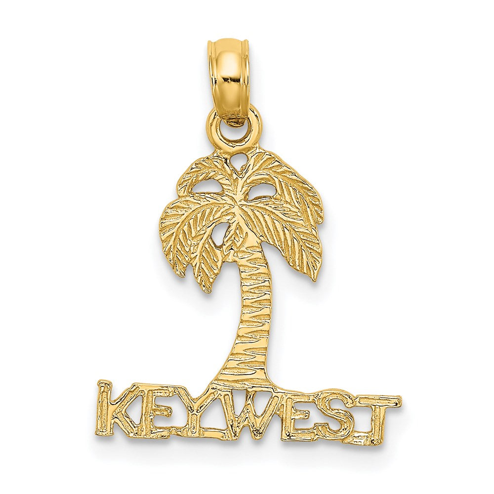 14K Gelbgold Key West Palme Baum Charm