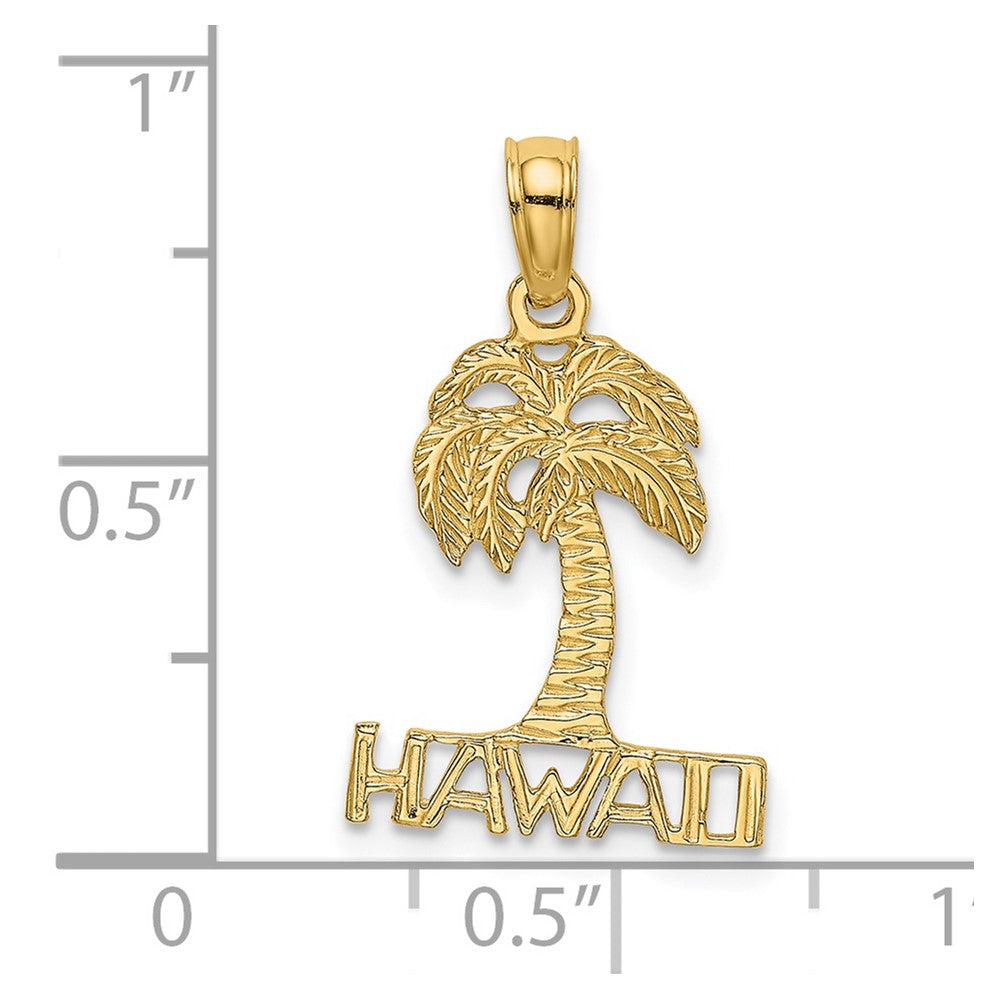 14K Gelbgold Hawaii Palme Baum Charm