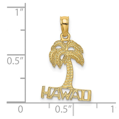 14K Gelbgold Hawaii Palme Baum Charm