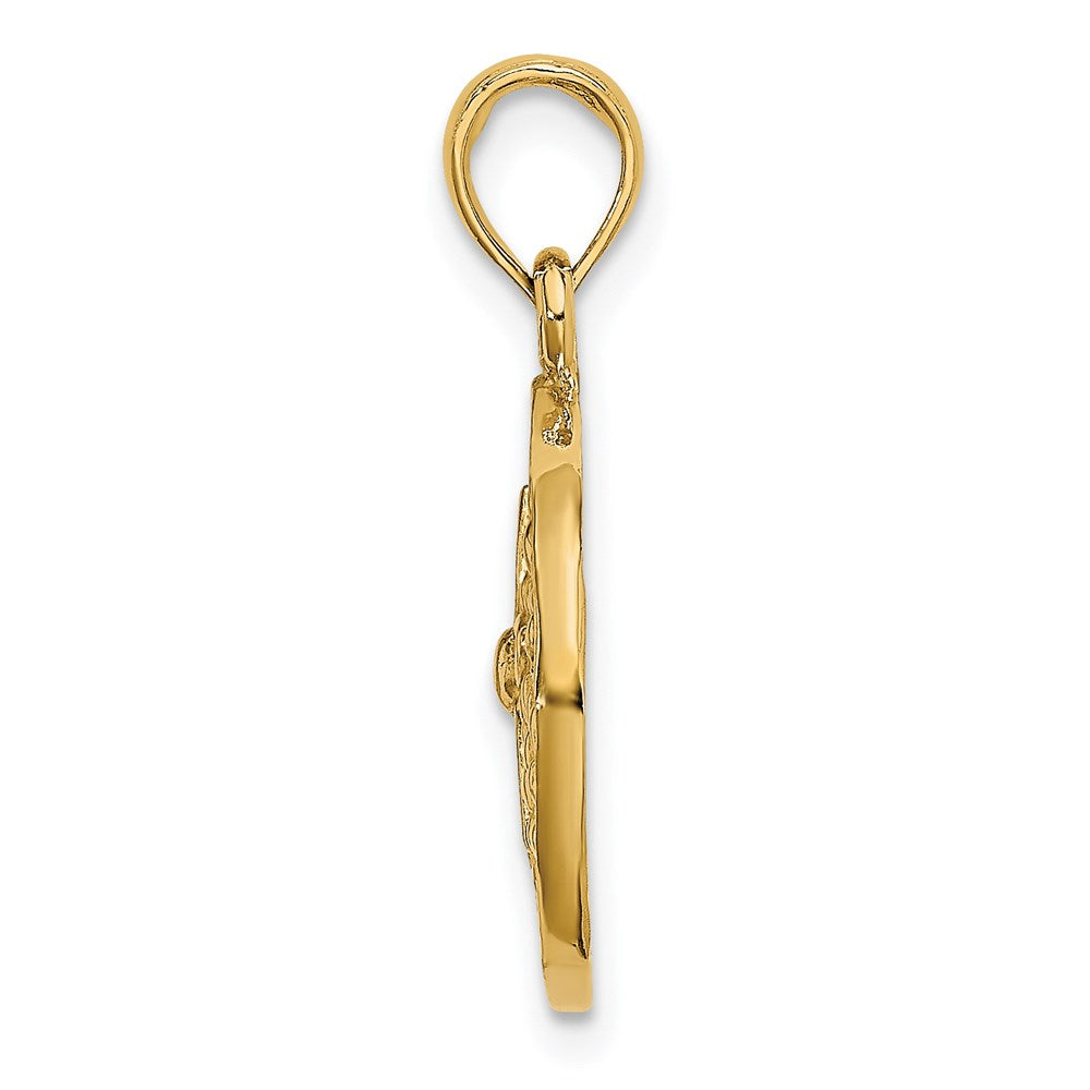 14K Gelbgold Ausgeschnittener Sanddollar-Charm