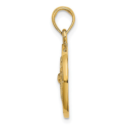 14K Gelbgold Ausgeschnittener Sanddollar-Charm