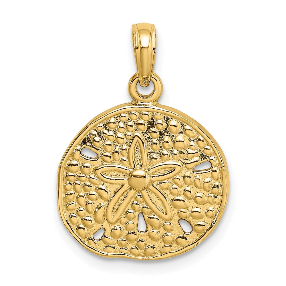 14K Gelbgold Ausgeschnittener Sanddollar-Charm