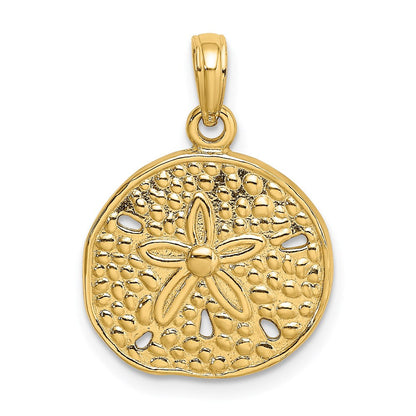 14K Gelbgold Ausgeschnittener Sanddollar-Charm