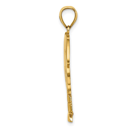 14K Gelbgold großer Charleston-Palme-Charm