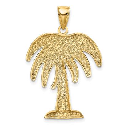 14K Gelbgold großer Charleston-Palme-Charm