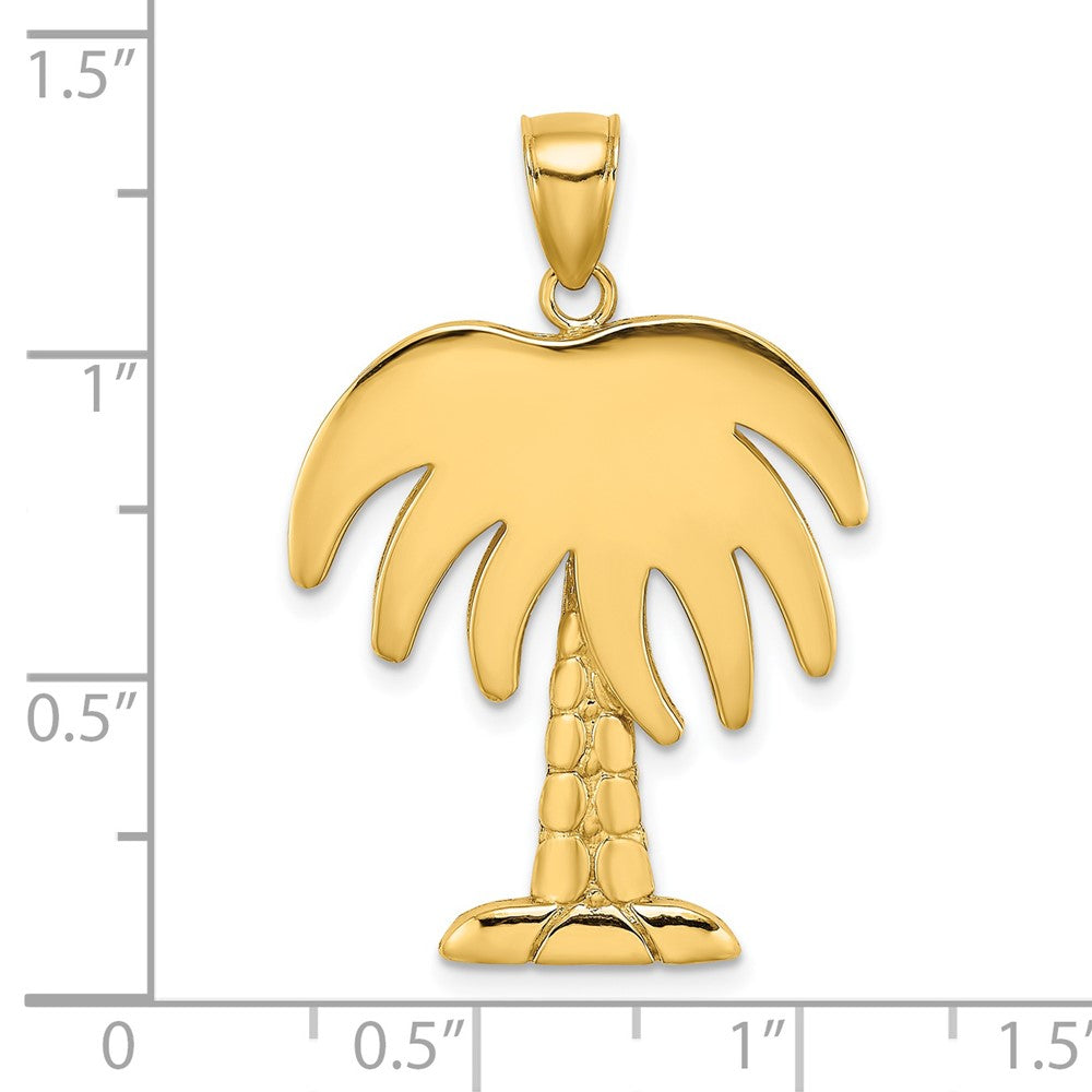 14K Gelbgold großer Charleston-Palme-Charm