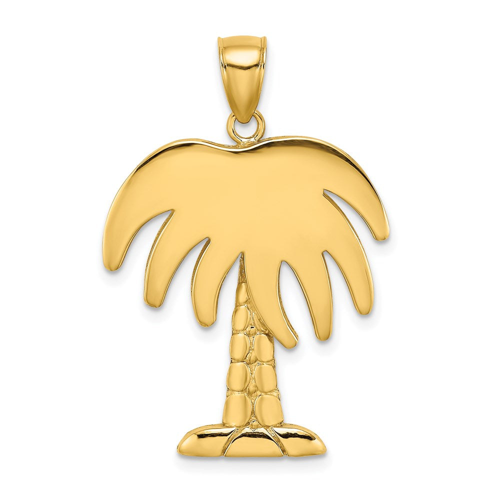 14K Gelbgold großer Charleston-Palme-Charm