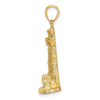 14K Gelbgold 2-D Assateague Island Leuchtturm Va Charm