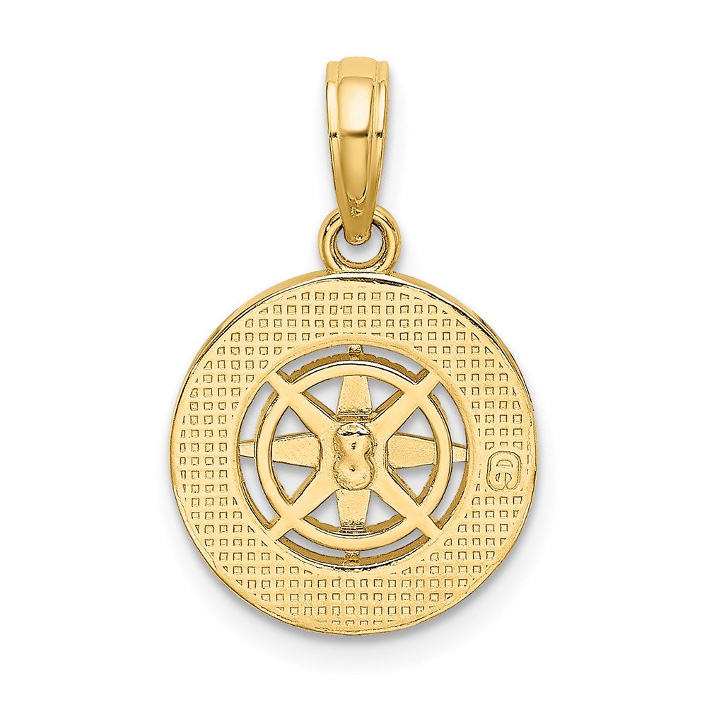 14K Gelbgold Mini-Kompass-Charm (nautisch)