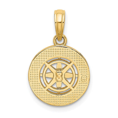 14K Gelbgold Mini-Kompass-Charm (nautisch)