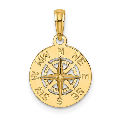 14K Gelbgold Mini-Kompass-Charm (nautisch)