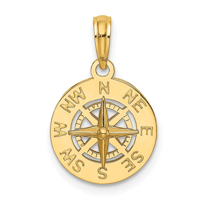 14K Gelbgold Mini-Kompass-Charm (nautisch)