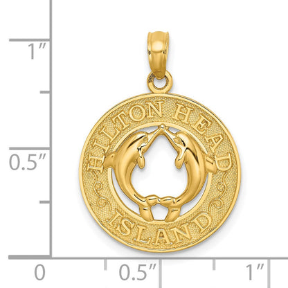14K Gelbgold Charm HILTON HEAD ISLAND Delfine
